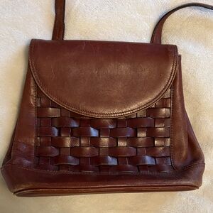Vintage Brown Leather Crossbody Bag